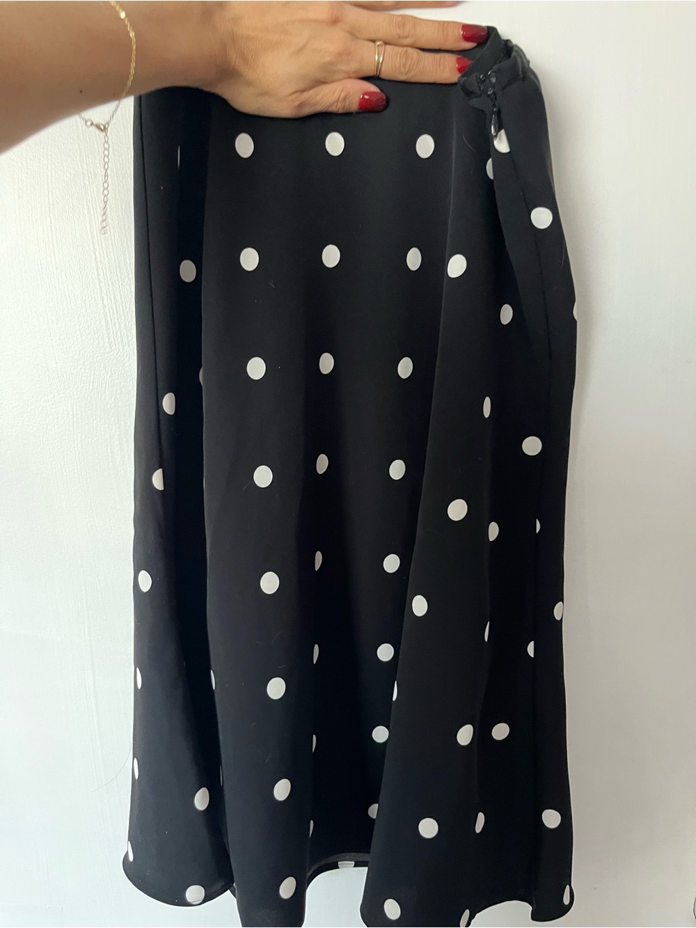 Ann Taylor Black and White Polka Dot A line Skirt
